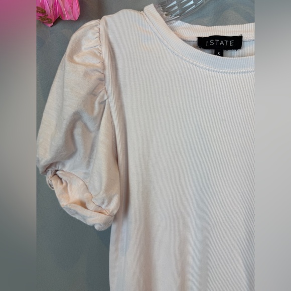 1.State Puff Sleeve Ribbed Top- Size Small - Picture 4 of 5